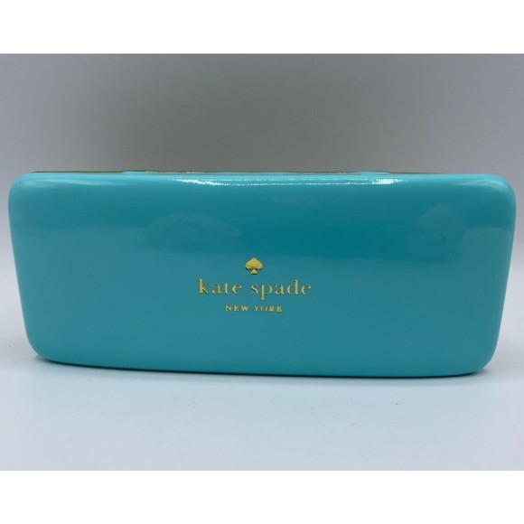 KATE SPADE New York Eyeglass Case Hard Clam Shell GREEN/BLUE - Picture 1 of 9